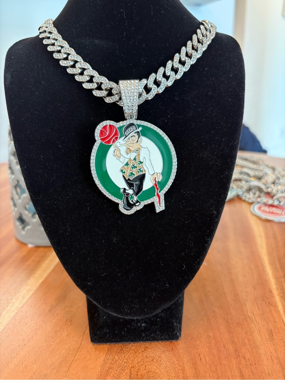 NBA Boston Celtics Pendant Cuban Chain Necklace